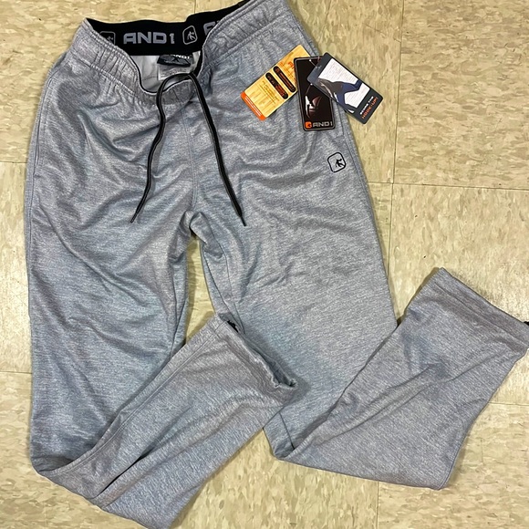 NWT AND1 Mens and Big Mens Active Tech Fleece Basketball SweatPants Heather - Picture 5 of 7
